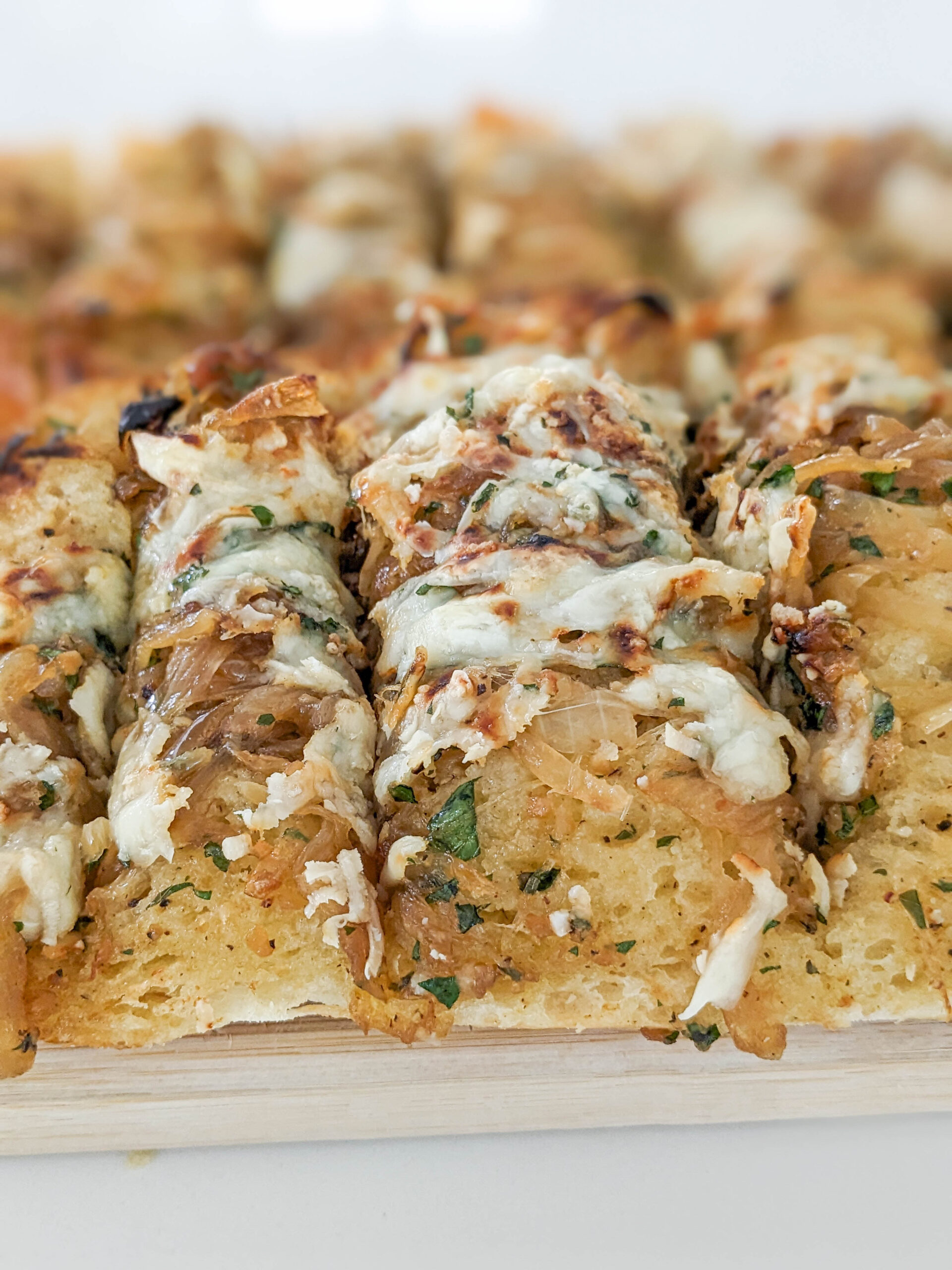 Caramelized Onion Garlic Cheese Bread